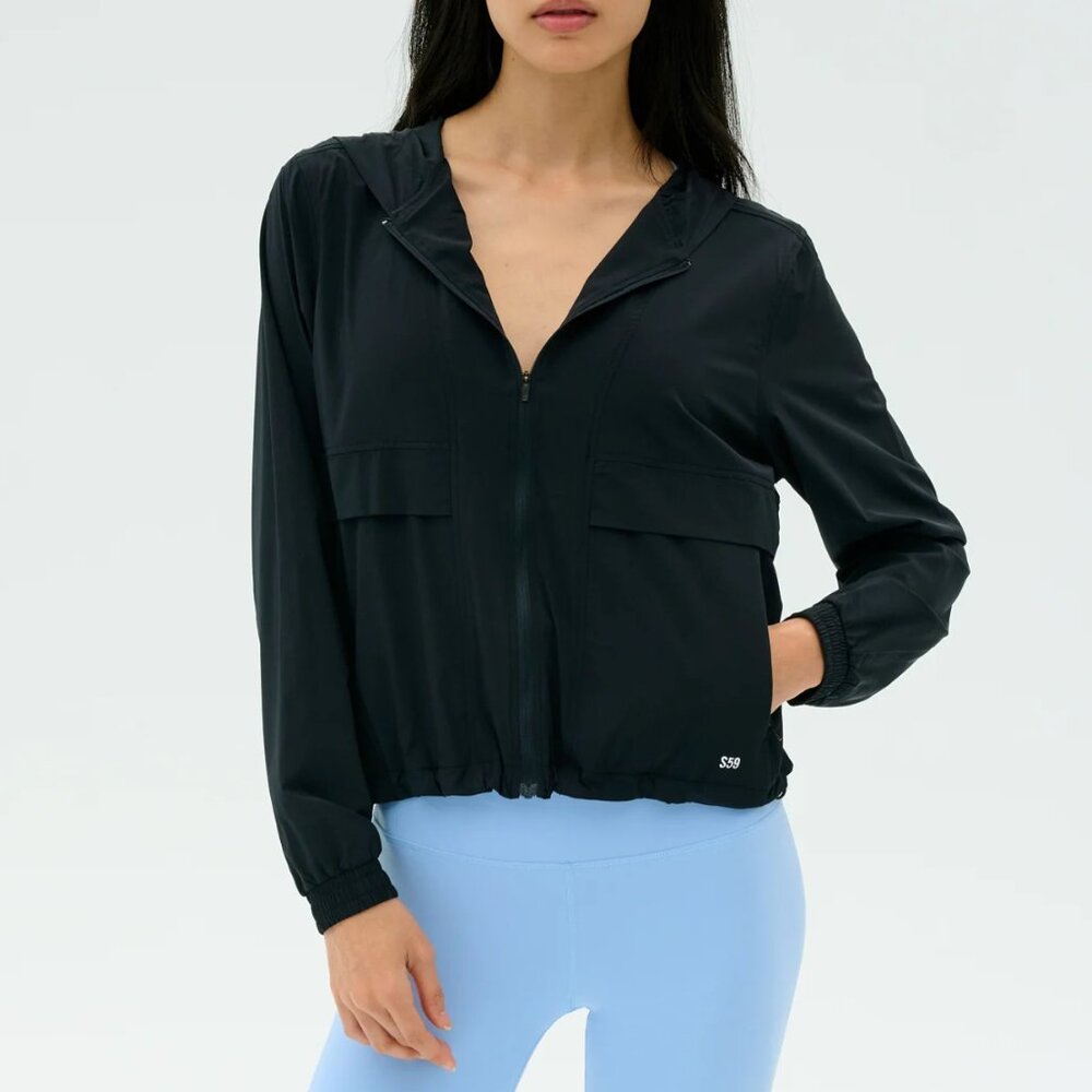 Splits59 Black Utility Jacket - Megan Woven Nylon… - image 1